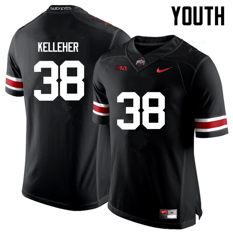 Ohio State Buckeyes Logan Kelleher Youth #38 Black Game Stitched College Football Jersey